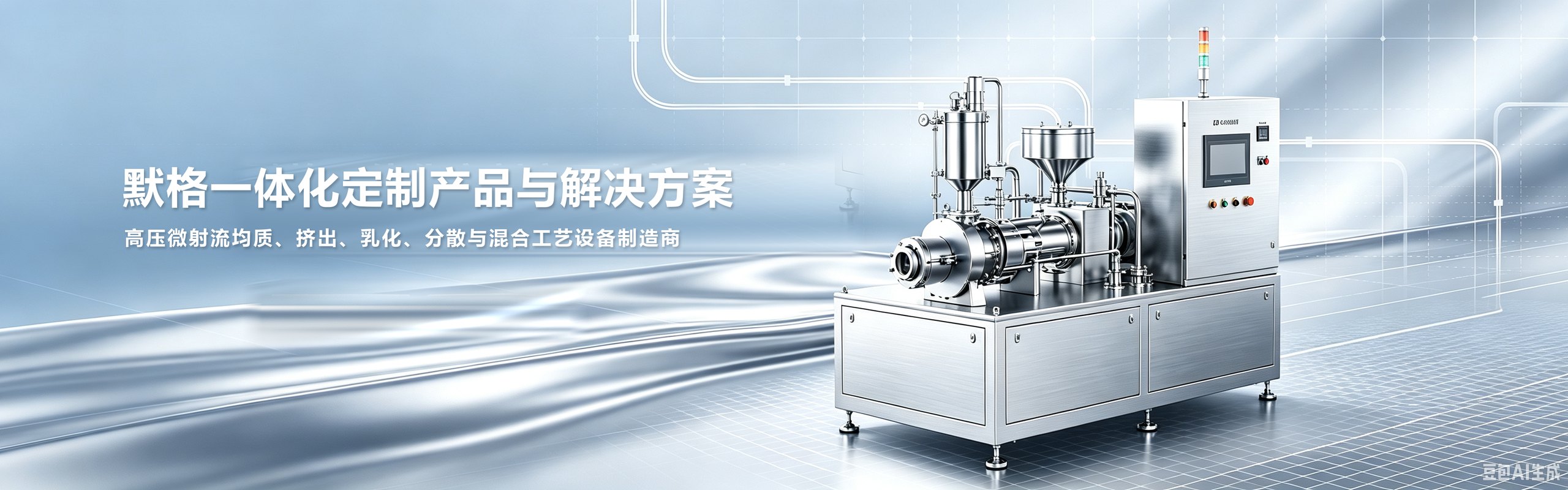 默格一体化定制产品与解决方案，高压微射流均质、挤出、乳化、分散与混合工艺设备制造商
